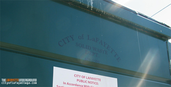 City of LaFayette Solid Waste Dumpster