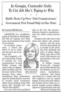 Sole Commissioner in WSJ