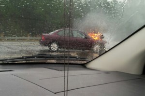 Walmart Car Fire