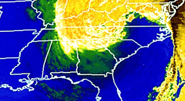 Blizzard of 93 Satellite Map