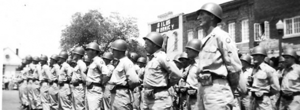 Soldiers in Downtown LaFayette 1950s