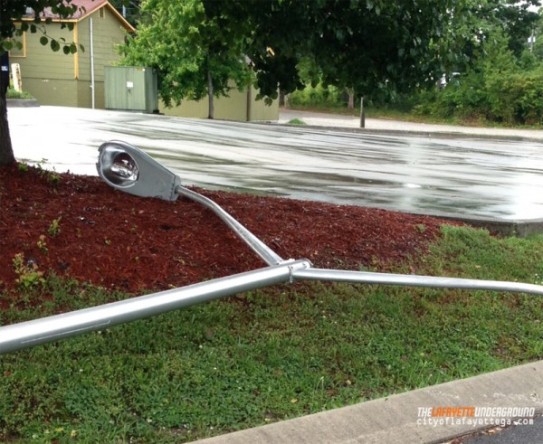 Damaged Light Pole in Chickamauga