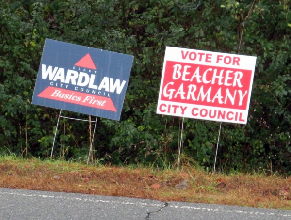 Garmany and Wardlaw Election Signs