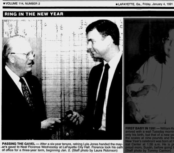 Neal Florence Becomes Mayor, January 2 1991