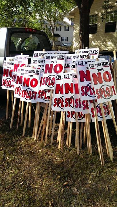 Pile of No-SPLOST Signs