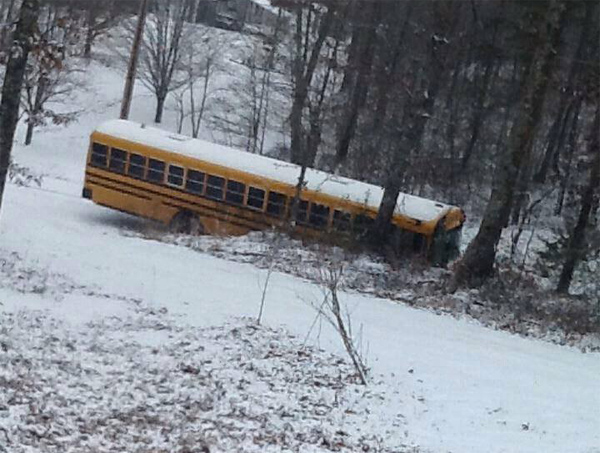 School Bus Stuck on Corinth Rd