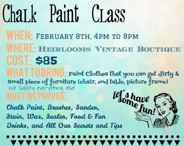 Chalk Paint Class at Heirlooms