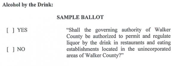 Liquor Law Change for May Ballot