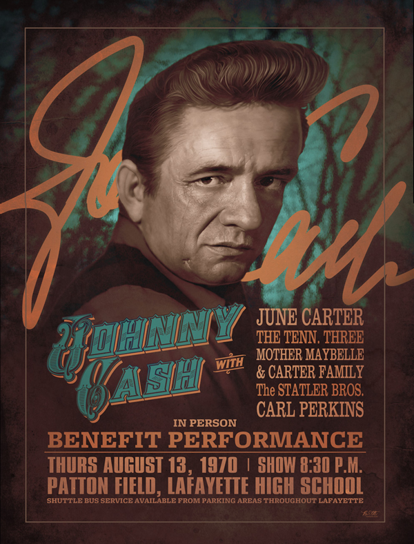 Fictionalized Modern Johnny Cash Concert Poster