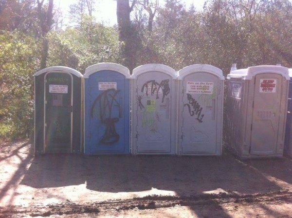 Vandalized Porta-Potties at Cherokee Farms