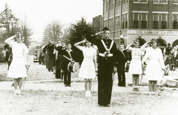 Early 1950's LHS Band on Downtown Square