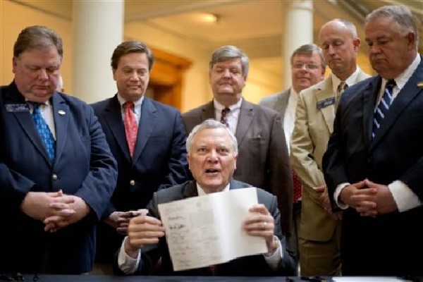 Nathan Deal & Jeff Mullis With Goup