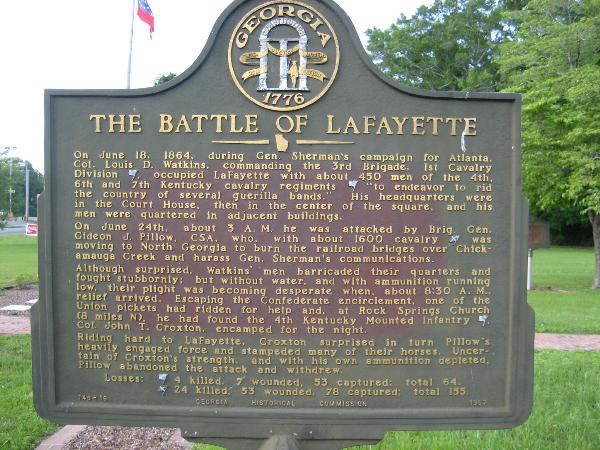 Battle of LaFayette Historical Marker