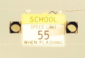 Saddle Ridge 55 MPH School Zone Sign