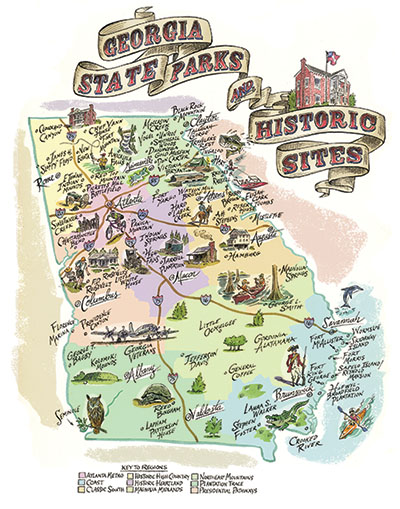 GA State Parks Illustrated Map