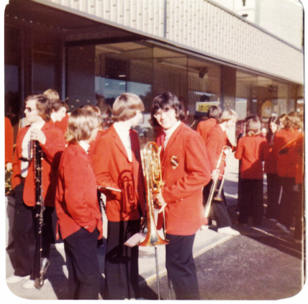 Abney's 1975 Downtown With LHS Marching Band