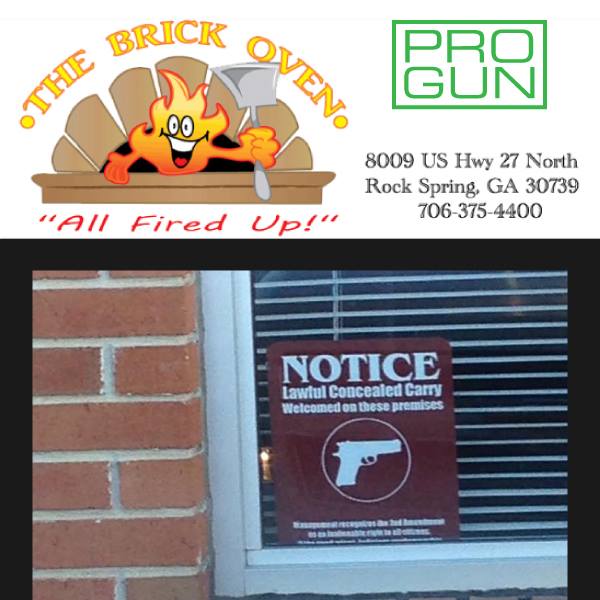 Bob's Brick Oven / Concealed Carry Recognition