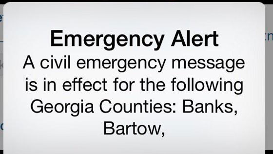 Civil Emergency False Alarm Text