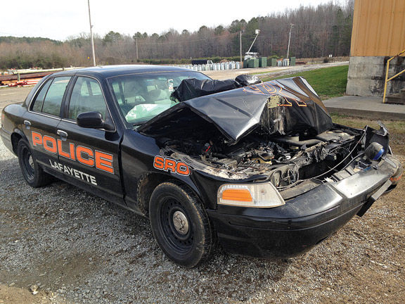 Wrecked LPD SRO Patrol Car / Skipper Dunn