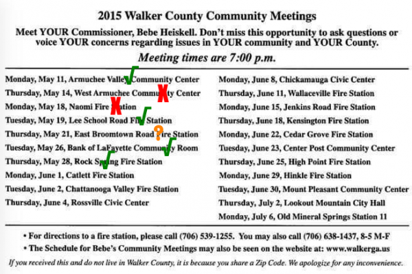 Commissioner Meeting Schedule / Updated May 29