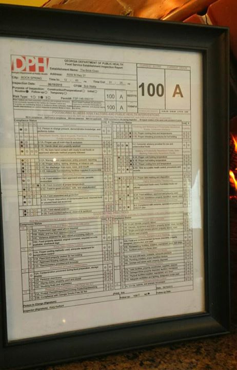 Health Score / Bobs Brick Oven 100