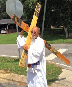 Rodney Summerford Carrying Cross in LaFayette