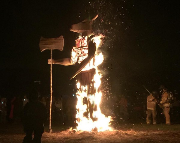 Alchemy 2015 Burning Figure at Cherokee Farms