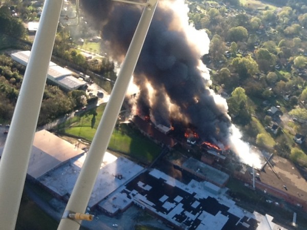 Barwick Mill Fire Aerial Shot / Randi Butler Richardson