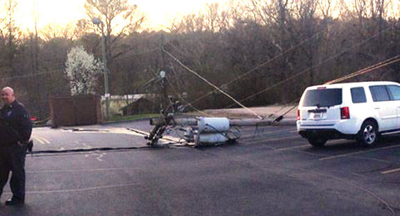 Downed Power Pole / Walker Co Messenger Josh OBryant