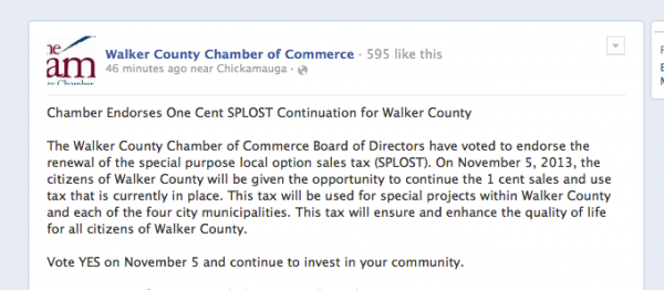 Chamber of Commerce SPLOST Endorsement