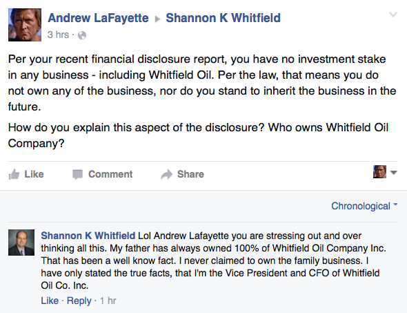 Shannon Whitfield Facebook / Not Owner of Business