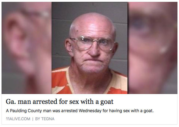 Facebook: Goat Sex Arrest