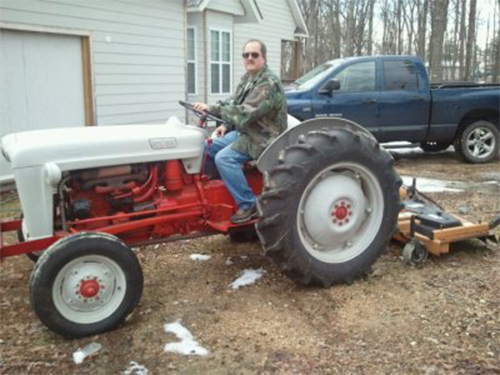 Perry Lamb on Tractor