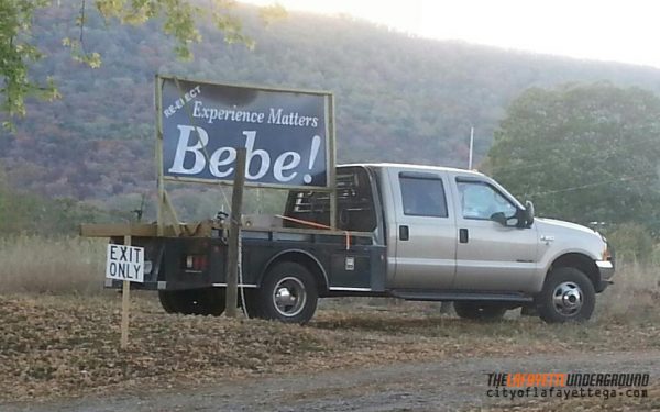 Bebe Sign at Walker County Fair